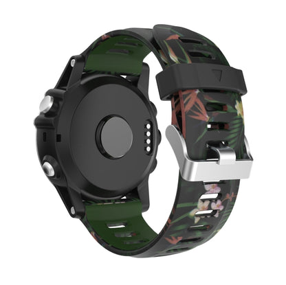 For Garmin D2 Delta PX 26mm Camouflage Printed Silicone Watch Band(Army Green+Bamboo Camouflage) -  by PMC Jewellery | Online Shopping South Africa | PMC Jewellery