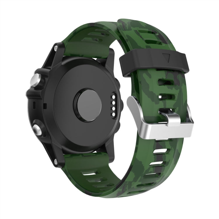 For Garmin Enduro 2 26mm Camouflage Printed Silicone Watch Band(Army Green+Army Camouflage) -  by PMC Jewellery | Online Shopping South Africa | PMC Jewellery