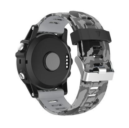 For Garmin Descent MK 1 26mm Camouflage Printed Silicone Watch Band(Grey+Army Camouflage) -  by PMC Jewellery | Online Shopping South Africa | PMC Jewellery