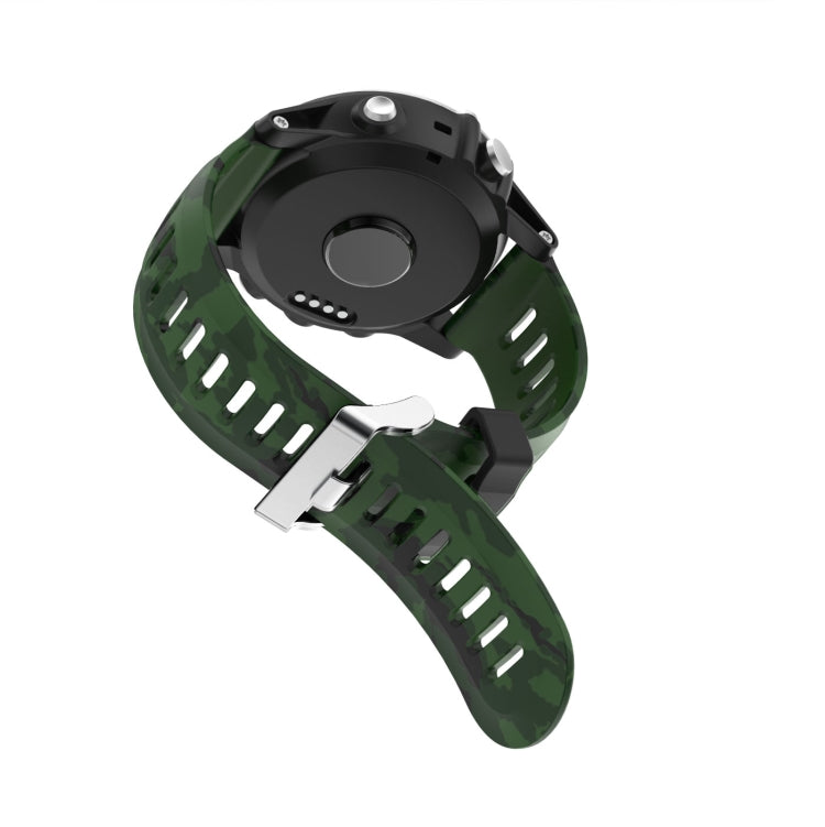 For Garmin Fenix 7X Solar 26mm Camouflage Printed Silicone Watch Band(Army Green+Army Camouflage) - Watch Bands by PMC Jewellery | Online Shopping South Africa | PMC Jewellery