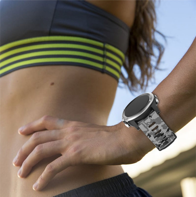 For Garmin Enduro 26mm Camouflage Printed Silicone Watch Band(Grey+Army Camouflage) -  by PMC TechLife | Online Shopping South Africa | PMC TechLife