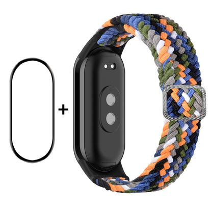 For Xiaomi Mi Band 8 ENKAY Hat-Prince 2 in 1 Set Full Coverage Screen Protector + Elastic Braided Nylon Watch Band(Denim) - Watch Bands by ENKAY | Online Shopping South Africa | PMC Jewellery | Buy Now Pay Later Mobicred