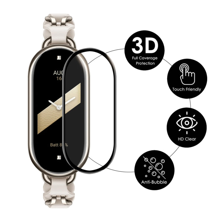For Xiaomi Mi Band 8 ENKAY Hat-Prince 2 in 1 Set Full Coverage Screen Protector + Elastic Braided Nylon Watch Band(Denim) - Watch Bands by ENKAY | Online Shopping South Africa | PMC TechLife | Buy Now Pay Later Mobicred