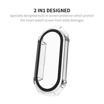 For Xiaomi Mi Band 8 ENKAY Hat-Prince Full Coverage PC Frame + Tempered Glass Film Watch Case(Pink) -  by ENKAY | Online Shopping South Africa | PMC Jewellery