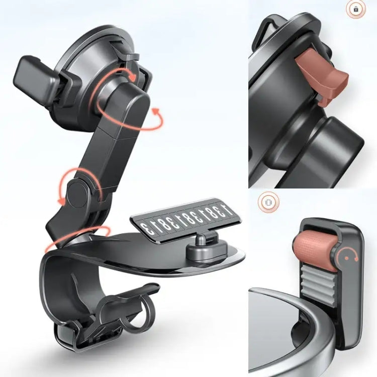088 With Parking Phone Sign 360 Degrees Rotation Car Dashboard Mount Cell Phone Holder(Green) - Car Holders by PMC TechLife | Online Shopping South Africa | PMC TechLife