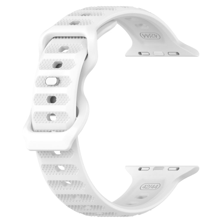 For Apple Watch 7 45mm Reverse Buckle Dot Texture Silicone Watch Band(White) - Watch Bands by PMC TechLife | Online Shopping South Africa | PMC TechLife