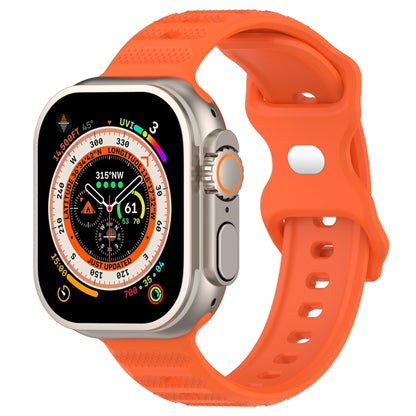 For Apple Watch 7 45mm Reverse Buckle Dot Texture Silicone Watch Band(Orange) - Watch Bands by PMC Jewellery | Online Shopping South Africa | PMC Jewellery