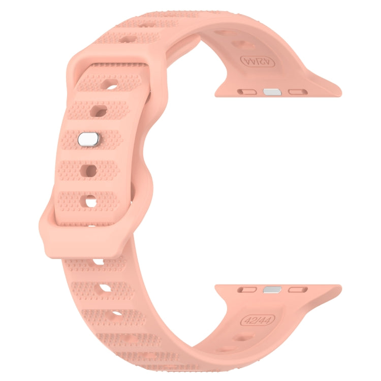 For Apple Watch 7 45mm Reverse Buckle Dot Texture Silicone Watch Band(Pink) - Watch Bands by PMC Jewellery | Online Shopping South Africa | PMC Jewellery