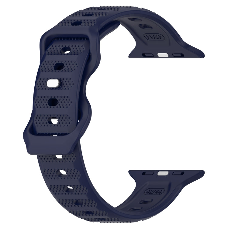 For Apple Watch 7 45mm Reverse Buckle Dot Texture Silicone Watch Band(Midnight Blue) - Watch Bands by PMC TechLife | Online Shopping South Africa | PMC TechLife