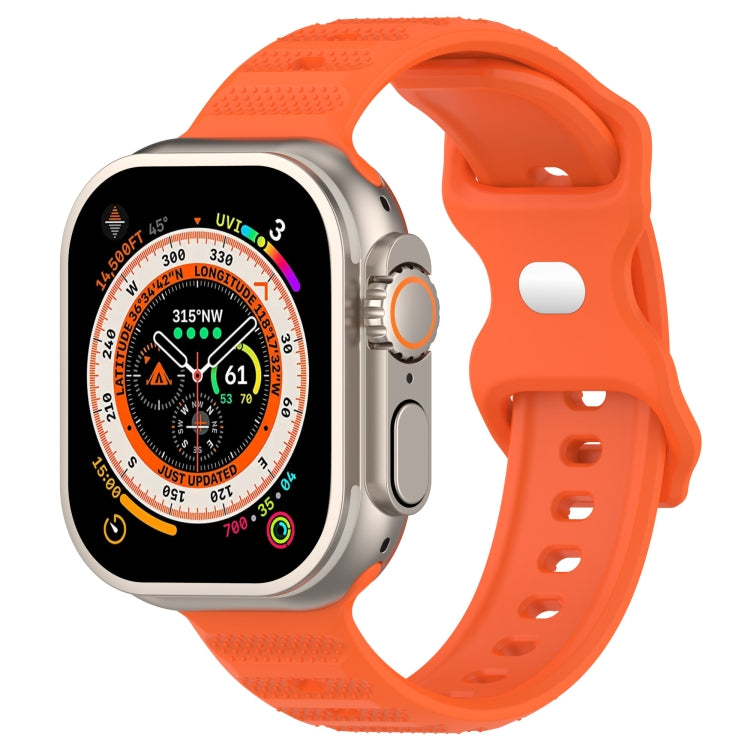 For Apple Watch 4 44mm Reverse Buckle Dot Texture Silicone Watch Band(Orange) - Watch Bands by PMC TechLife | Online Shopping South Africa | PMC TechLife