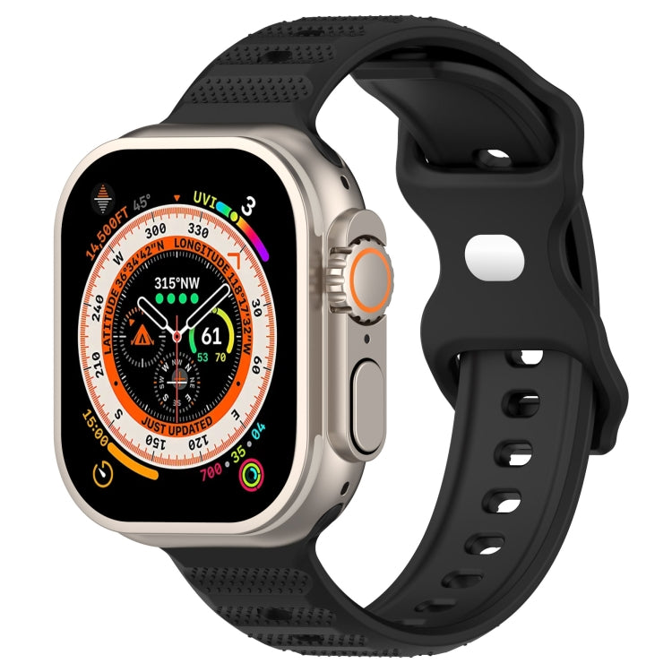 For Apple Watch 4 44mm Reverse Buckle Dot Texture Silicone Watch Band(Black) - Watch Bands by PMC TechLife | Online Shopping South Africa | PMC TechLife
