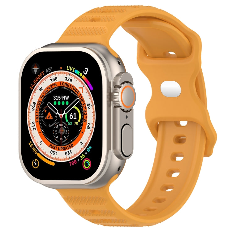 For Apple Watch 4 40mm Reverse Buckle Dot Texture Silicone Watch Band(Yellow) - Watch Bands by PMC TechLife | Online Shopping South Africa | PMC TechLife