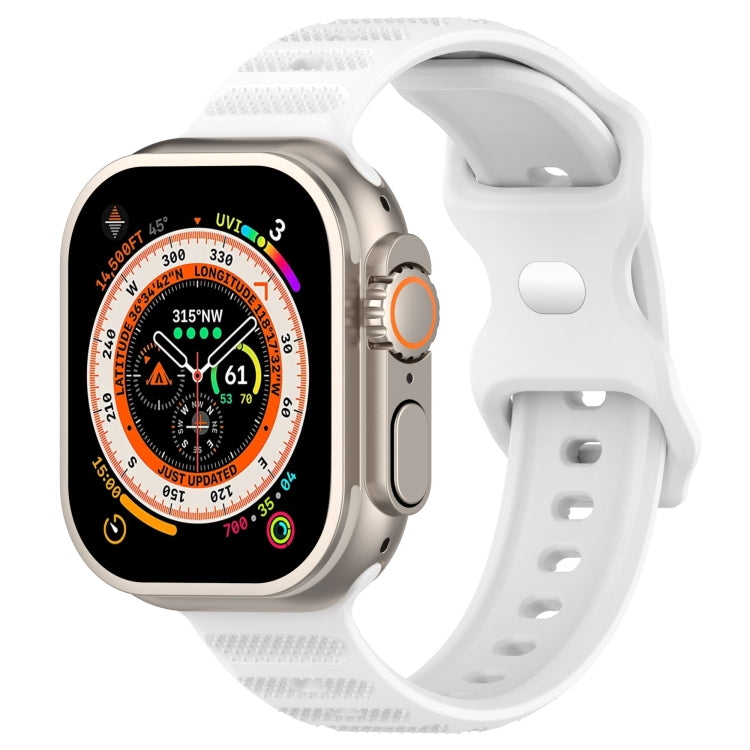 For Apple Watch 3 38mm Reverse Buckle Dot Texture Silicone Watch Band(White) - Watch Bands by PMC TechLife | Online Shopping South Africa | PMC TechLife
