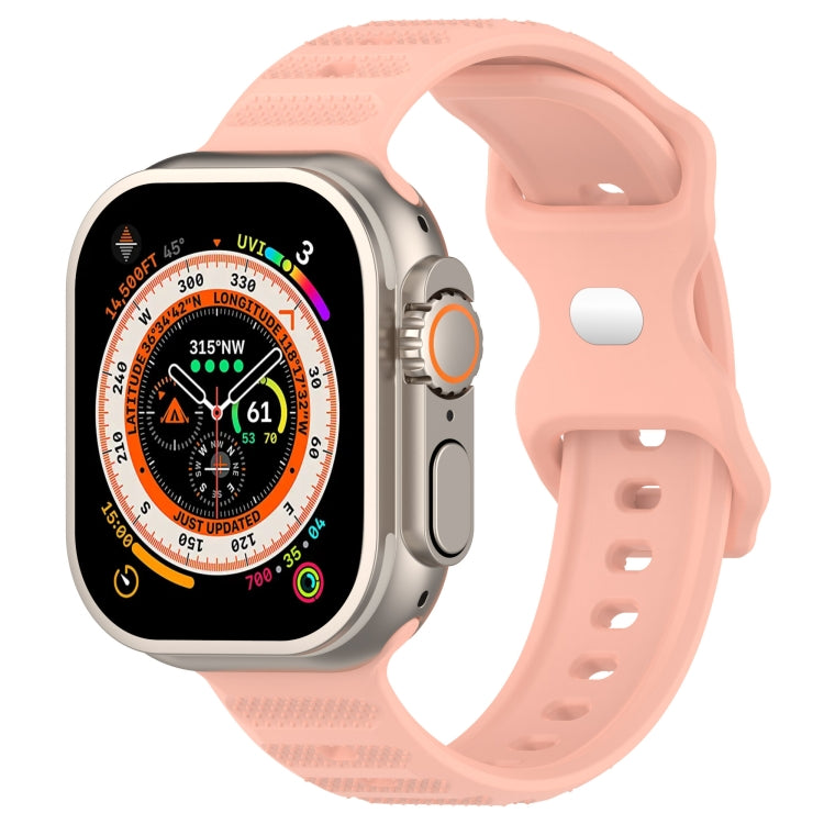 For Apple Watch 2 42mm Reverse Buckle Dot Texture Silicone Watch Band(Pink) - Watch Bands by PMC TechLife | Online Shopping South Africa | PMC TechLife