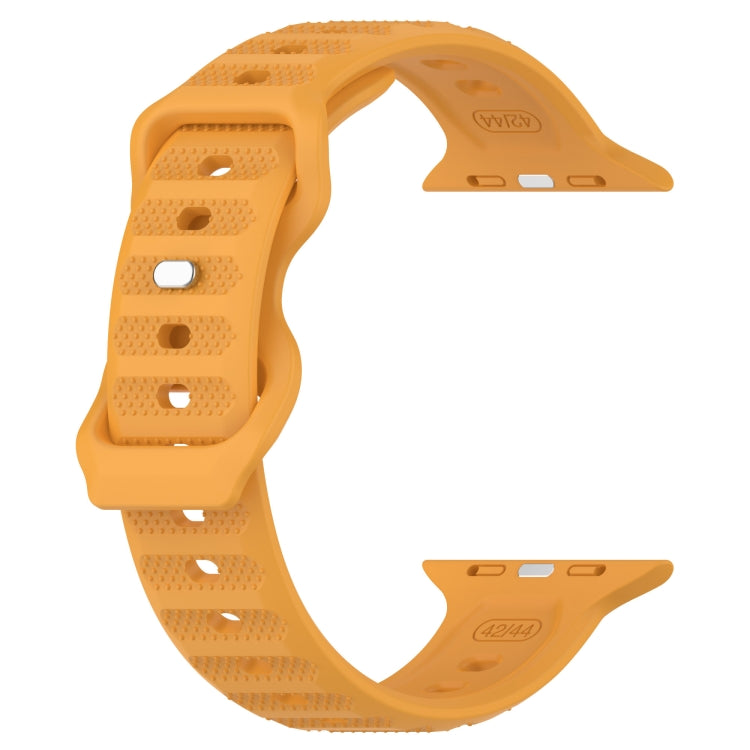 For Apple Watch 2 42mm Reverse Buckle Dot Texture Silicone Watch Band(Yellow) - Watch Bands by PMC TechLife | Online Shopping South Africa | PMC TechLife