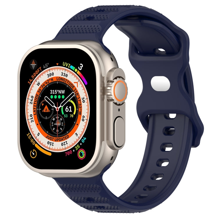 For Apple Watch 2 42mm Reverse Buckle Dot Texture Silicone Watch Band(Midnight Blue) - Watch Bands by PMC TechLife | Online Shopping South Africa | PMC TechLife