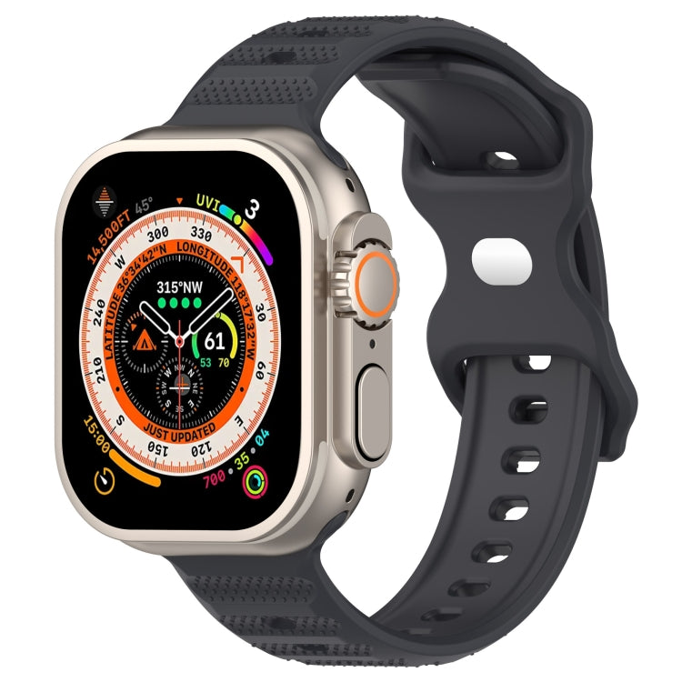 For Apple Watch 2 38mm Reverse Buckle Dot Texture Silicone Watch Band(Dark Gray) - Watch Bands by PMC TechLife | Online Shopping South Africa | PMC TechLife