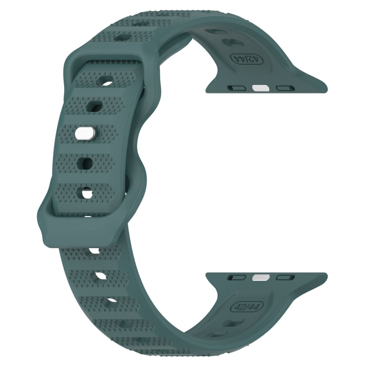For Apple Watch 38mm Reverse Buckle Dot Texture Silicone Watch Band(Olive Green) - Watch Bands by PMC TechLife | Online Shopping South Africa | PMC TechLife