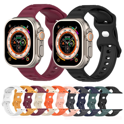 For Apple Watch 3 42mm Reverse Buckle Dot Texture Silicone Watch Band(Wine Red) - Watch Bands by PMC Jewellery | Online Shopping South Africa | PMC Jewellery