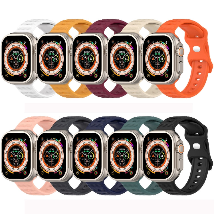 For Apple Watch 8 45mm Reverse Buckle Dot Texture Silicone Watch Band(Wine Red) - Watch Bands by PMC TechLife | Online Shopping South Africa | PMC TechLife