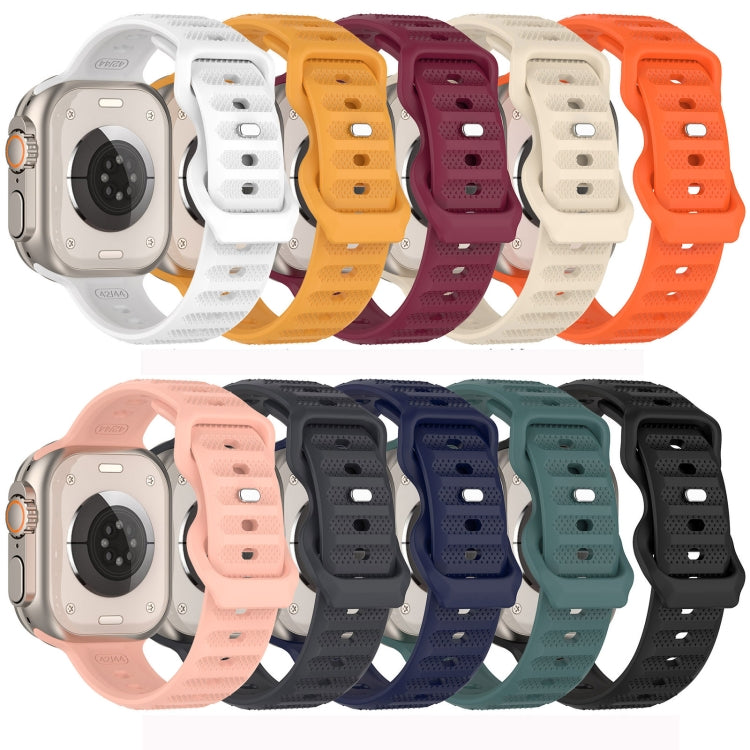For Apple Watch 42mm Reverse Buckle Dot Texture Silicone Watch Band(Wine Red) - Watch Bands by PMC TechLife | Online Shopping South Africa | PMC TechLife