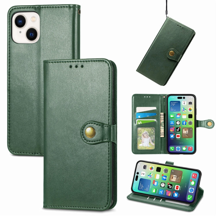 For  iPhone 15 Pro Max Retro Solid Color Buckle Leather Phone Case(Green) - free shipping - PMC TechLife - Order now!