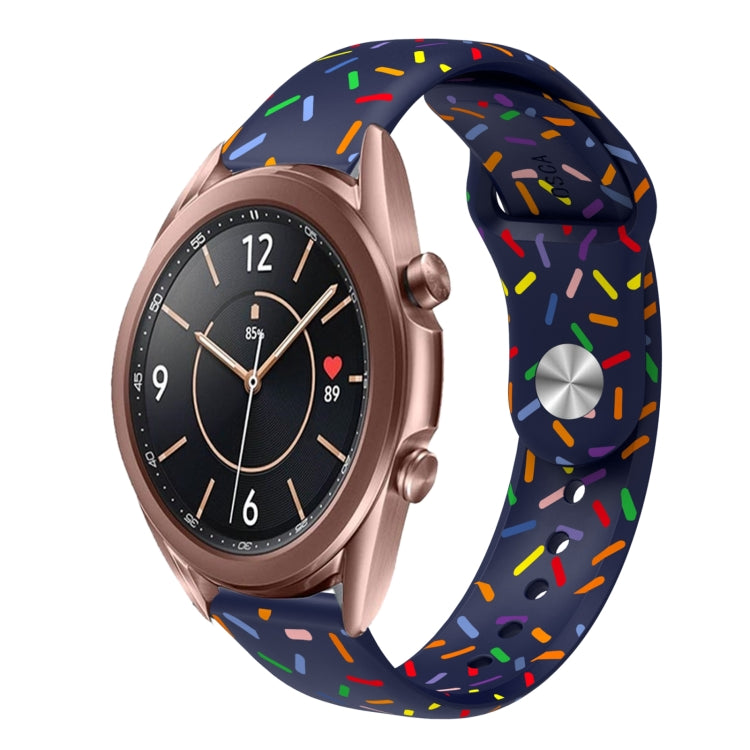 For Samsung Galaxy Watch 4 Classic 42mm / 46mm Sports Rainbow Dots Silicone Buckle Watch Band(Blue) - Watch Bands by PMC Jewellery | Online Shopping South Africa | PMC Jewellery