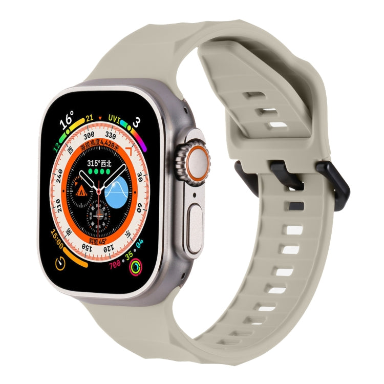 For Apple Watch 5 44mm Ripple Silicone Sports Watch Band(Starlight) - Watch Bands by PMC TechLife | Online Shopping South Africa | PMC TechLife