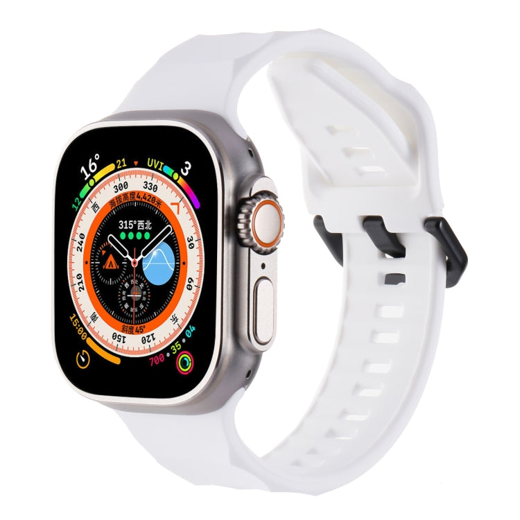 For Apple Watch 4 44mm Ripple Silicone Sports Watch Band(White) - Watch Bands by PMC TechLife | Online Shopping South Africa | PMC TechLife