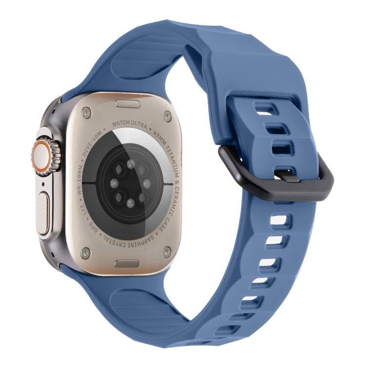 For Apple Watch 4 44mm Ripple Silicone Sports Watch Band(Light Blue) - Watch Bands by PMC TechLife | Online Shopping South Africa | PMC TechLife