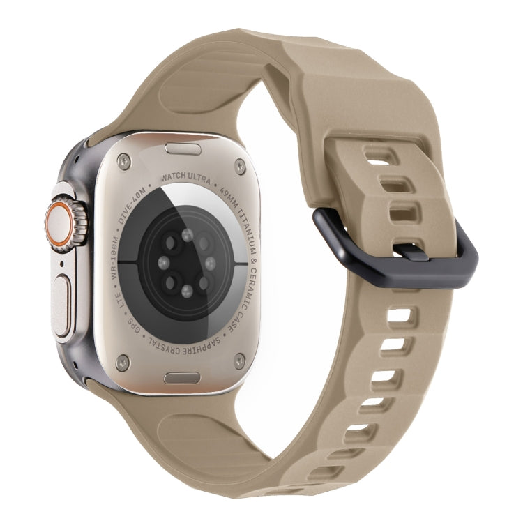 For Apple Watch 42mm Ripple Silicone Sports Watch Band(Brown) - Watch Bands by PMC TechLife | Online Shopping South Africa | PMC TechLife