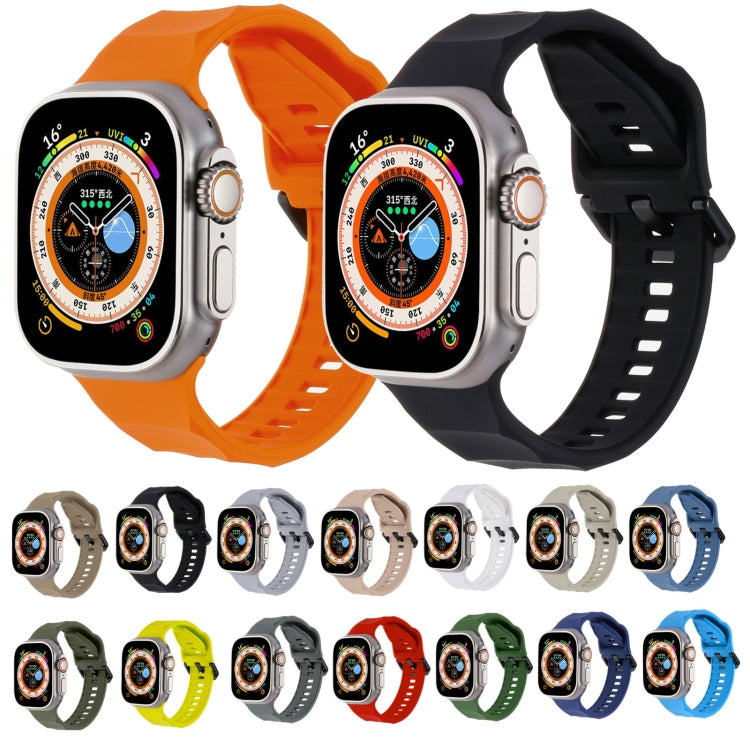 For Apple Watch 7 45mm Ripple Silicone Sports Watch Band(Orange) - Watch Bands by PMC Jewellery | Online Shopping South Africa | PMC Jewellery