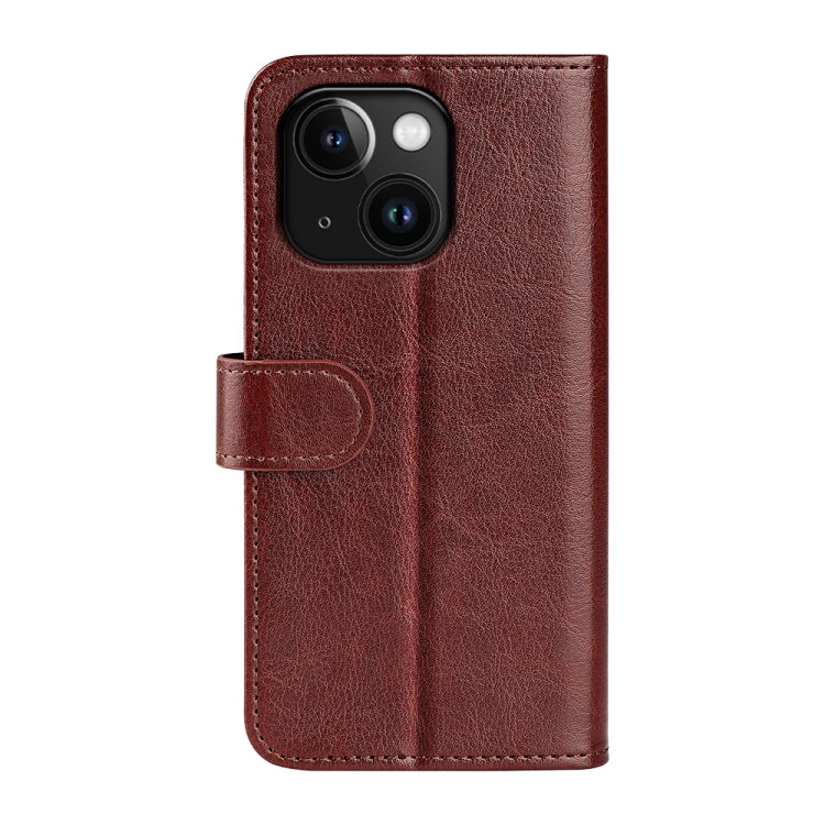 For iPhone 15 R64 Texture Horizontal Flip Leather Phone Case(Brown) - iPhone 15 Cases by PMC Jewellery | Online Shopping South Africa | PMC Jewellery