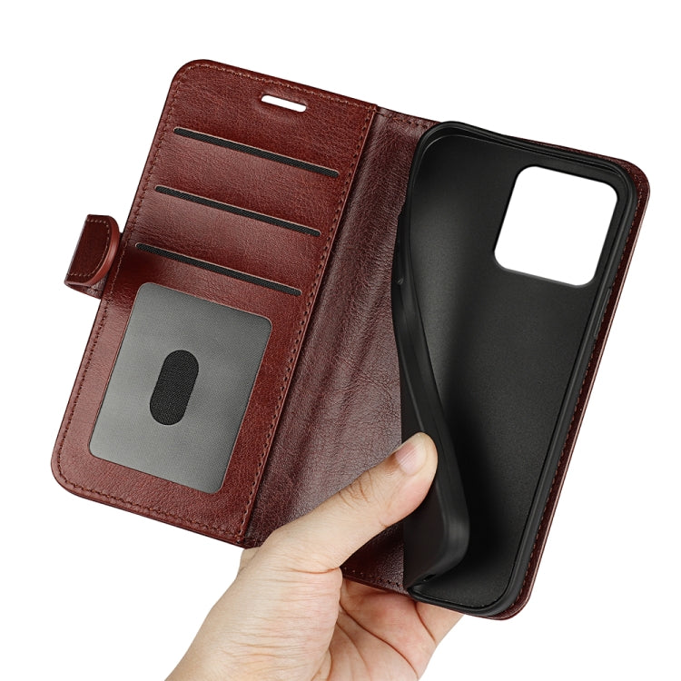 For iPhone 15 R64 Texture Horizontal Flip Leather Phone Case(Brown) - free shipping - PMC TechLife - Order now!
