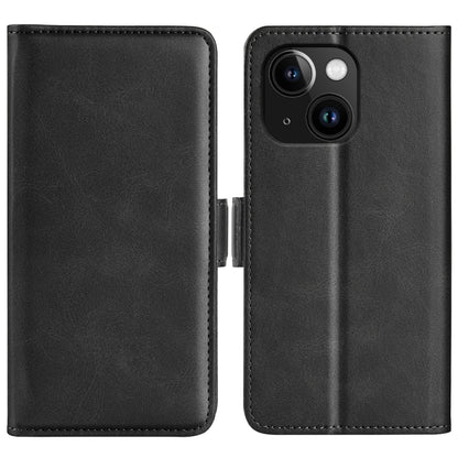 For iPhone 15 Plus Dual-side Magnetic Buckle Horizontal Flip Leather Phone Case(Black) - iPhone 15 Plus Cases by PMC Jewellery | Online Shopping South Africa | PMC Jewellery