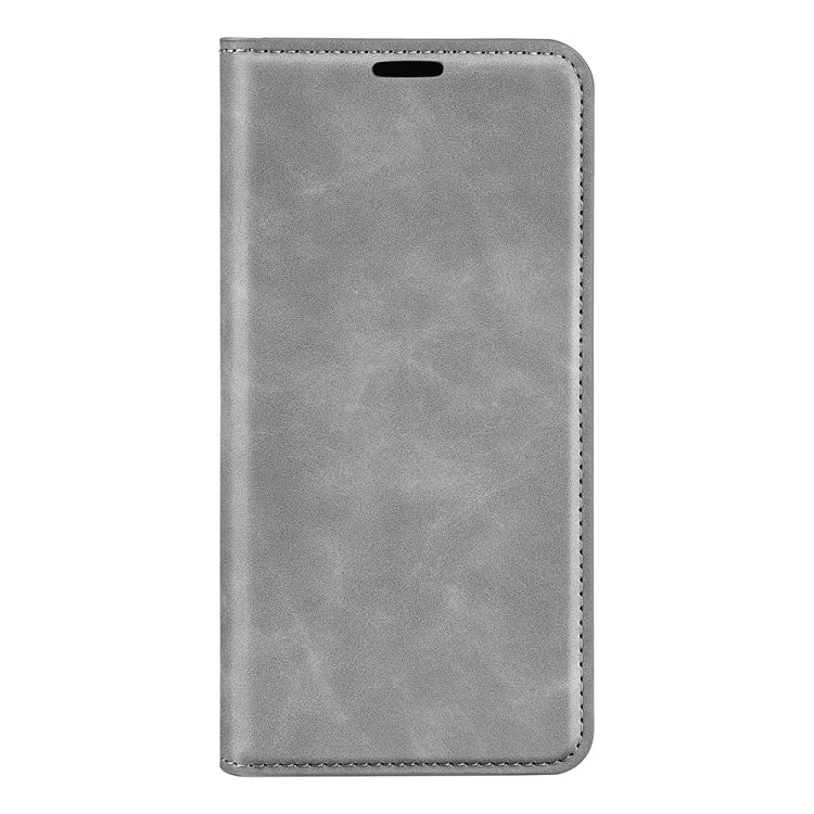 For iPhone 15 Pro Retro-skin Magnetic Suction Leather Phone Case(Grey) - free shipping - PMC TechLife - Order now!