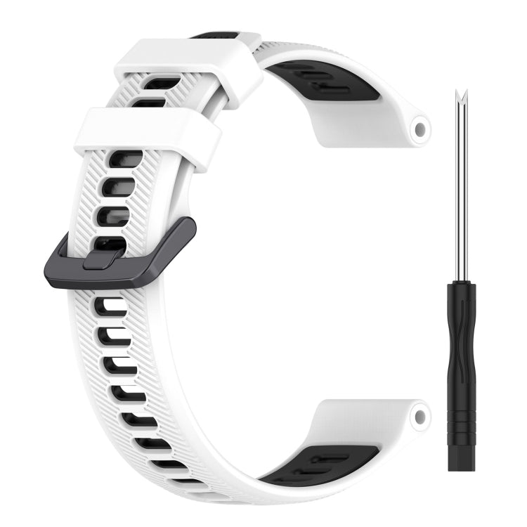 For Garmin Forerunner 945 Sports Two-Color Silicone Watch Band(White+Black) - Watch Bands by PMC TechLife | Online Shopping South Africa | PMC TechLife
