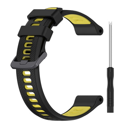 For Garmin Forerunner 935 Sports Two-Color Silicone Watch Band(Black+Yellow) - Watch Bands by PMC Jewellery | Online Shopping South Africa | PMC Jewellery