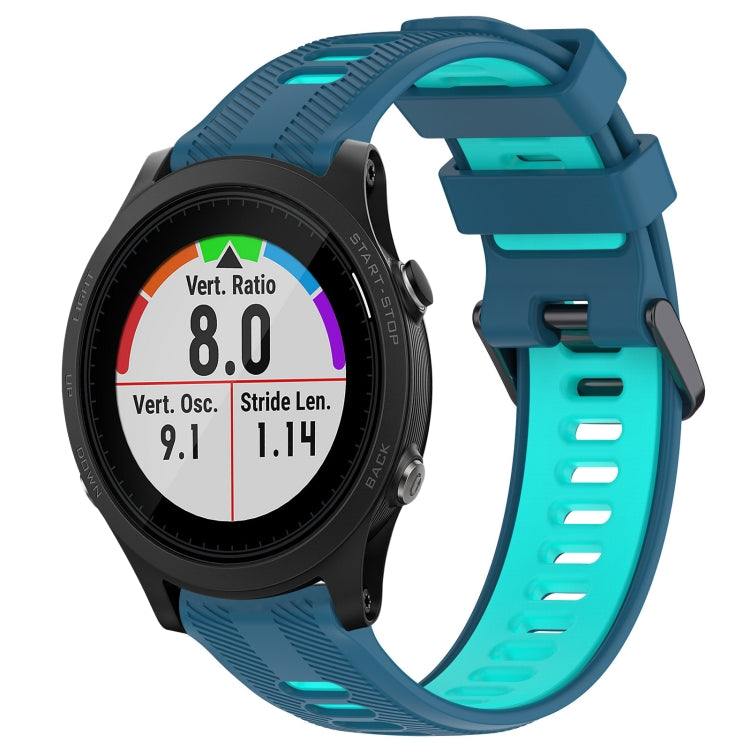 For Garmin Forerunner 935 Sports Two-Color Silicone Watch Band(Blue+Teal) - Watch Bands by PMC TechLife | Online Shopping South Africa | PMC TechLife