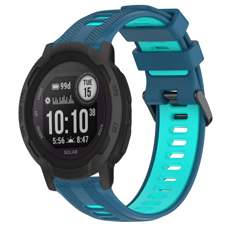 For Garmin Instinct 2 Sports Two-Color Silicone Watch Band(Blue+Teal) - Watch Bands by PMC TechLife | Online Shopping South Africa | PMC TechLife