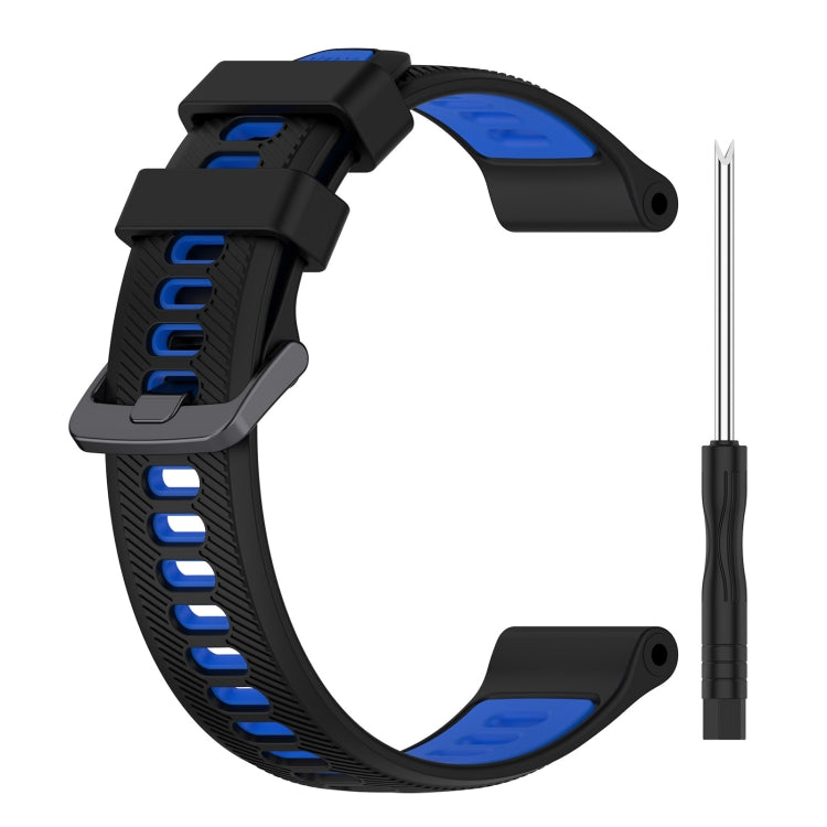 For Garmin Instinct Crossover Sports Two-Color Silicone Watch Band(Black+Blue) - Watch Bands by PMC TechLife | Online Shopping South Africa | PMC TechLife