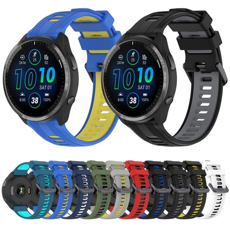 For Garmin Instinct Sports Two-Color Silicone Watch Band(Grey+Yellow) - Watch Bands by PMC TechLife | Online Shopping South Africa | PMC TechLife