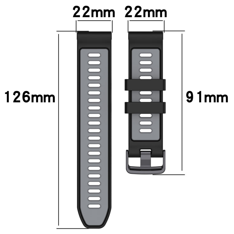 For Garmin Fenix 6 Solar Sports Two-Color Silicone Watch Band(White+Black) - Watch Bands by PMC Jewellery | Online Shopping South Africa | PMC Jewellery