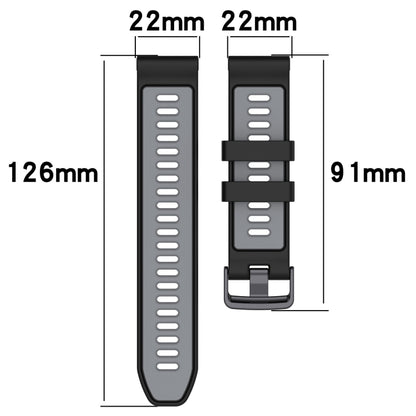 For Garmin Instinct 2 Solar Sports Two-Color Silicone Watch Band(Grey+Yellow) - Watch Bands by PMC Jewellery | Online Shopping South Africa | PMC Jewellery