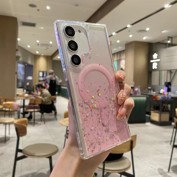 For Samsung Galaxy S23 5G Magsafe Glitter TPU Phone Protective Case(Pink) - Galaxy S23 5G Cases by PMC TechLife | Online Shopping South Africa | PMC TechLife