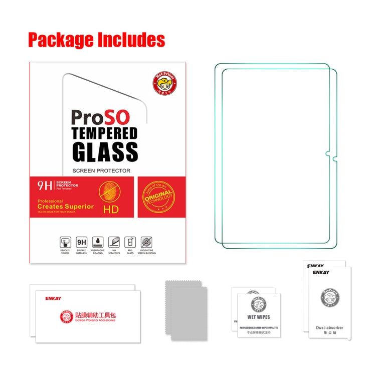 For Samsung Galaxy Tab A9+ 11.0 2pcs ENKAY Hat-Prince 0.33mm Explosion-proof Tempered Glass Film - For Samsung Tab by ENKAY | Online Shopping South Africa | PMC Jewellery | Buy Now Pay Later Mobicred