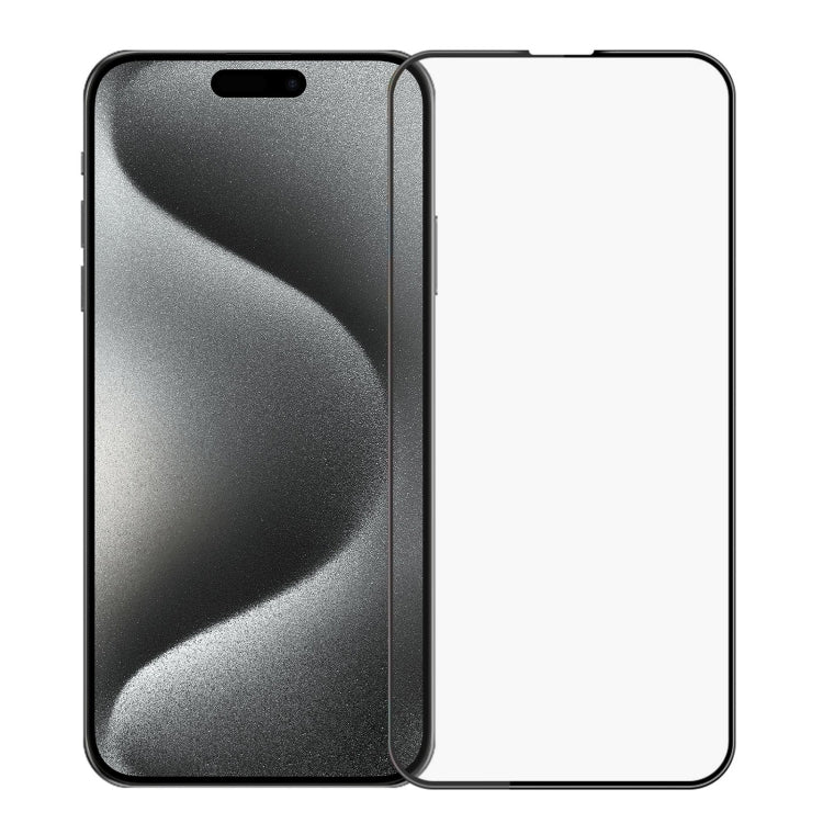 For iPhone 15 Pro PINWUYO 9H 3D Curved Full Screen Explosion-proof Tempered Glass Film(Black) - iPhone 15 Pro Tempered Glass by PINWUYO | Online Shopping South Africa | PMC TechLife | Buy Now Pay Later Mobicred