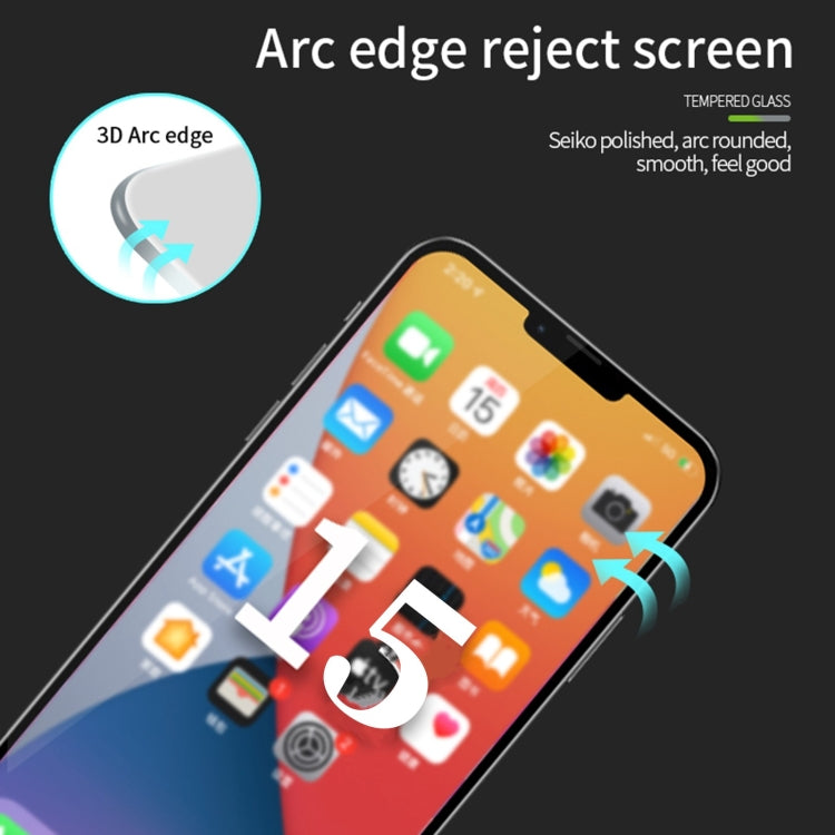 For iPhone 15 Pro PINWUYO 9H 3D Curved Full Screen Explosion-proof Tempered Glass Film(Black) - iPhone 15 Pro Tempered Glass by PINWUYO | Online Shopping South Africa | PMC TechLife | Buy Now Pay Later Mobicred