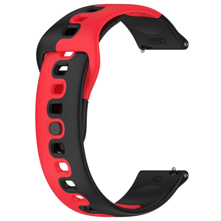 For Samsung Galaxy Watch Active 20mm Double Color Silicone Watch Band(Black+Red) - Watch Bands by PMC TechLife | Online Shopping South Africa | PMC TechLife