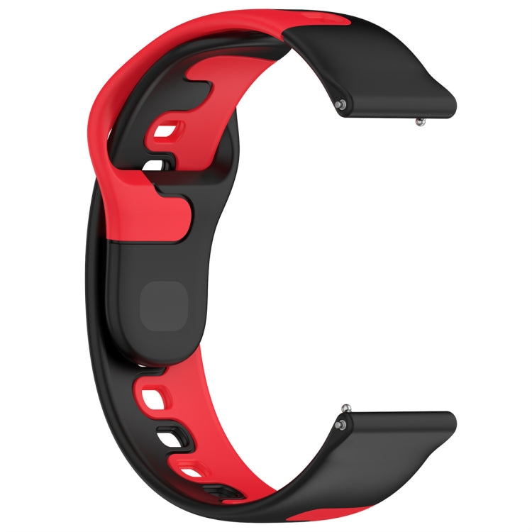 For Samsung Galaxy Watch Active 20mm Double Color Silicone Watch Band(Black+Red) - Watch Bands by PMC TechLife | Online Shopping South Africa | PMC TechLife